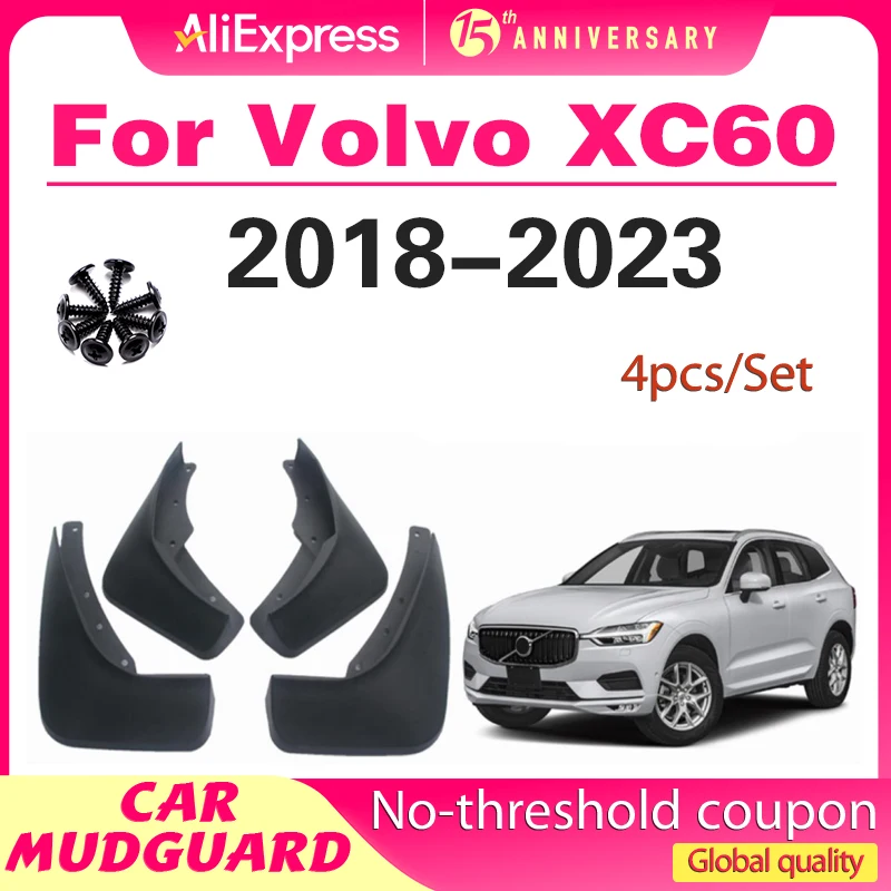 لفولفو XC60 2018-2024 طقم واقيات الطين للسيارة سبلاش الحرس واقيات الطين واقيات الطين مع مجموعات الأجهزة ملحق