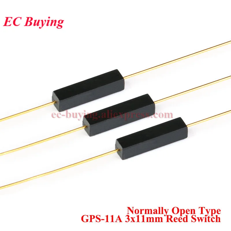 100Pcs/1pc GPS-11A 3x11mm Plastic Reed Switch 11mm Anti-Interference Normally Open Magnetic Control Switch NO Electronic