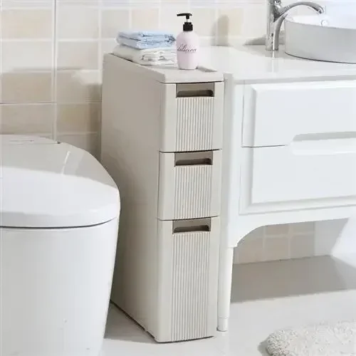 

Furniture For 18CM crevice storage cabinet drawer toilet plastic finishing locker kitchen gap refrigerator shelf