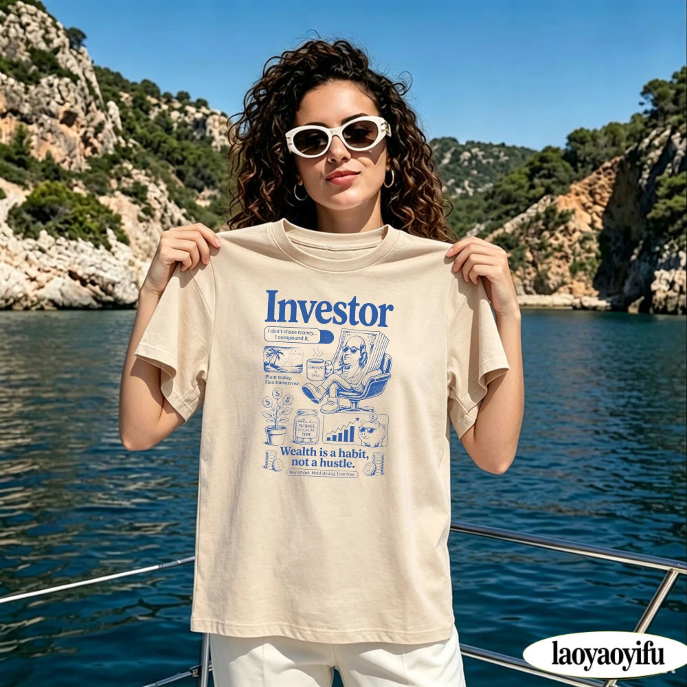 Vintage Stock Market Finance Print Tees Women Investor Wealth Graphic T Shirts Gift For Traders Stock Investors Entrepreneurs