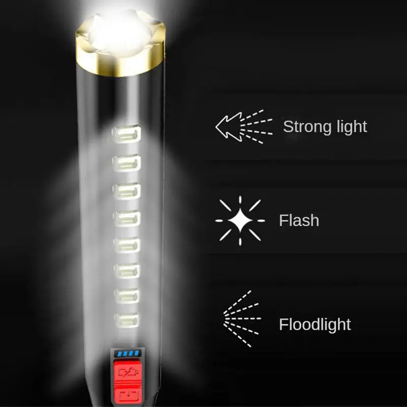 Tactical Flashlight Self Defense Torch Waterproof Baseball Bat Flashlights Light Portable Rechargeable Led Lantern Baton Lamps