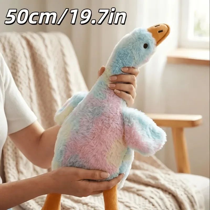 1 Stück 50 cm großes weiches Enten-Plüschtier für Katzen und Hunde, waschbarer Haustierbegleiter für kleine/mittelgroße Haustiere (gestickte Augen + kein Reißverschluss-Design) – Detail 3
