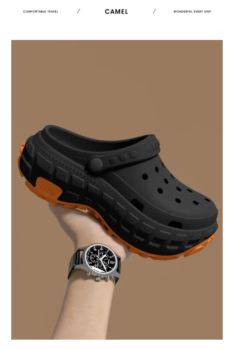 Atmungsaktive, rutschfeste Herren-Lochschuhe für den Sommer, neu, geruchsneutral, rutschfest, strapazierfähig, für Angeln und Strand geeignet. – Detail 10