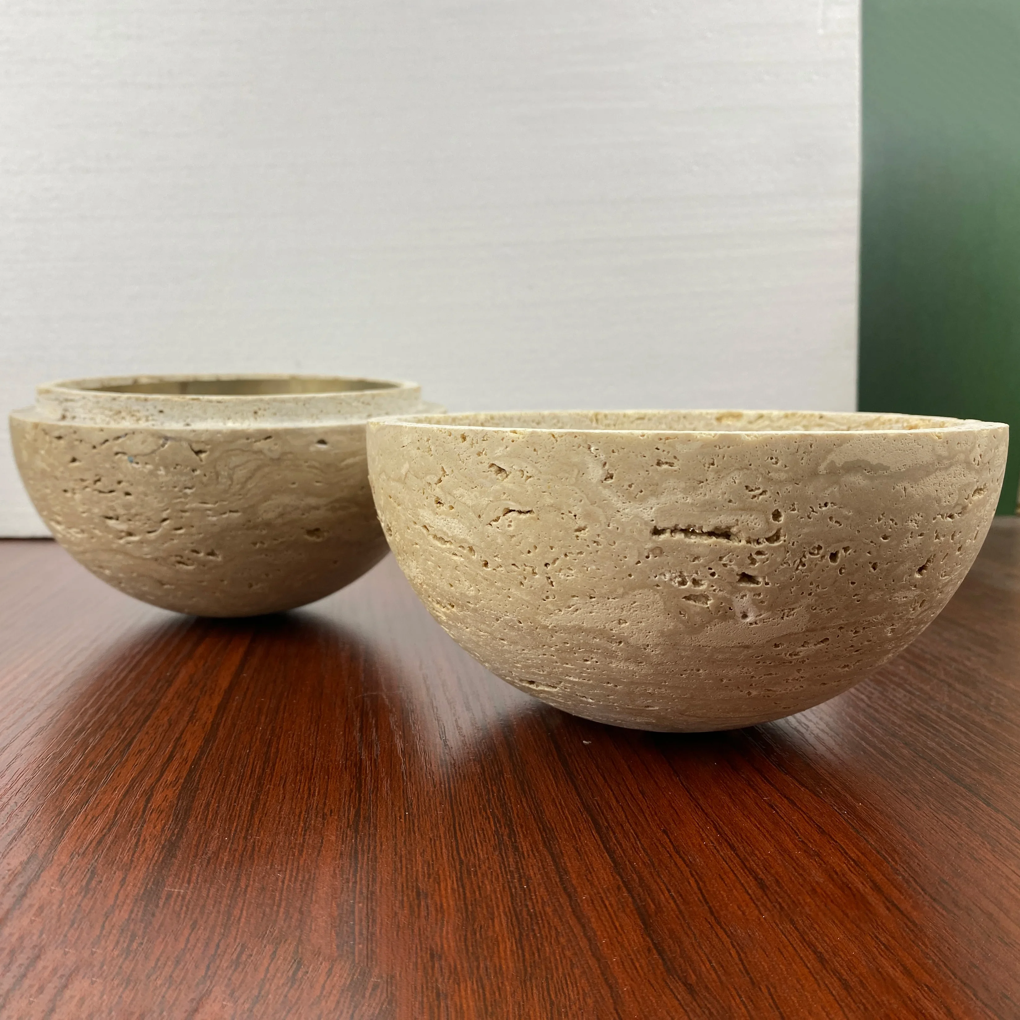 1pcs Wholesale Sphere Marble Incense Holder Natural Travertine Incense Burner with Stainless Steel Bowl