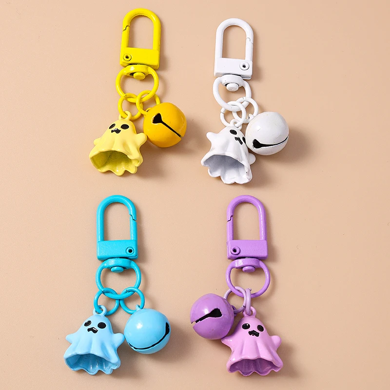 Мультяшный призрак на Хэллоуин для автомобильных ключей, праздничные подарки для женщин, мужчин, подвеска для сумки, брелоки, аксессуары «сделай сам»