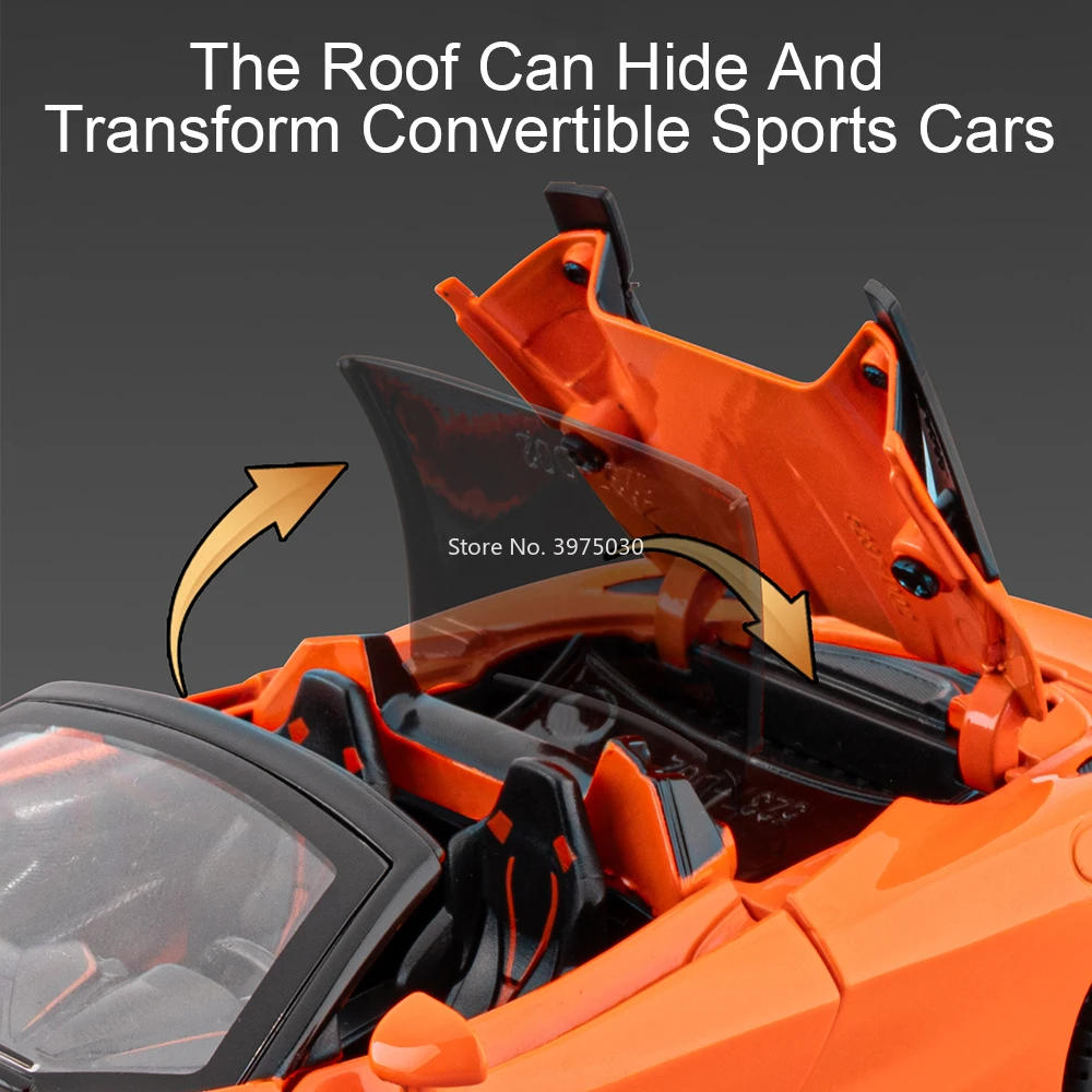 1:32 سبيكة دييكاست 720S لعبة مجسمة سيارات ضوء الصوت التراجع أبواب سيارة مصغرة مفتوحة سيارة مصغرة هدايا مثالية للأولاد