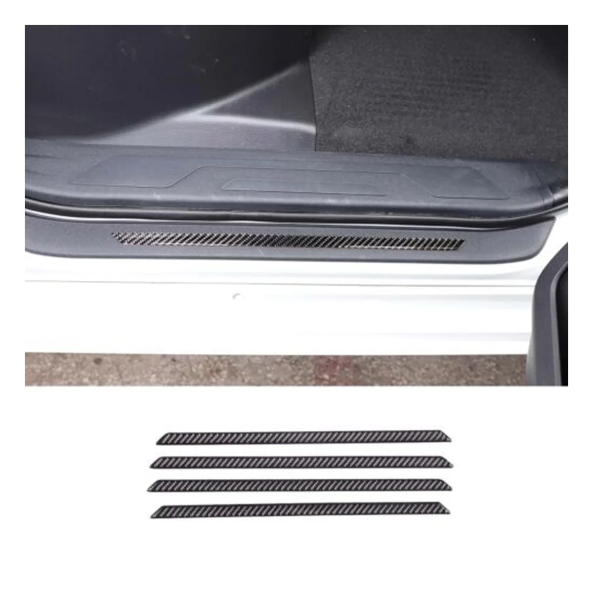 For 2022-2023 Toyota Tantu External Threshold Strip Sticker Real Carbon Fiber Soft