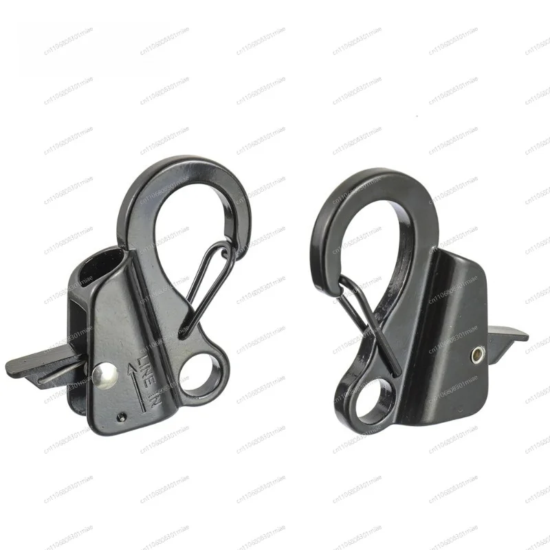 Black 304 Stainless Steel Quick Rope Hook, Adjustable Sliding Fender Spring Hook & Boat Anchor Hook