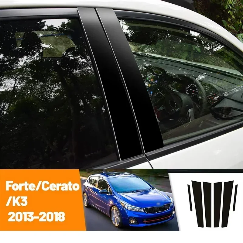 

Автомобильные черные наклейки из углеродного волокна для дверей и окон B C, аксессуары для Kia Forte Cerato K3 2013-2018 2014 2015 2016 2017