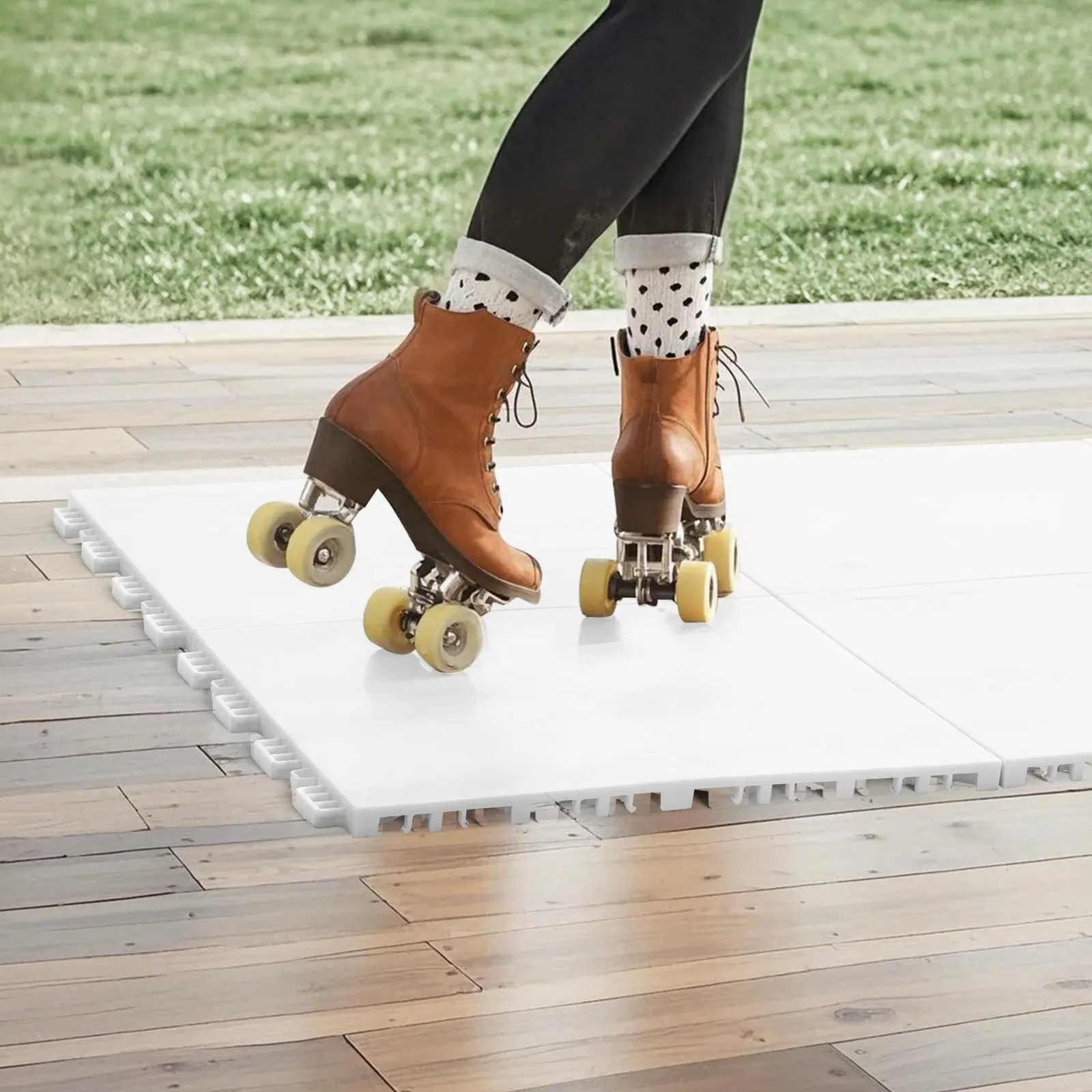 Dryland Tiles for Hockey Floor Mat, 12 x 12 in 15 Pcs Interlocking Versatile Training Surface, Dance Floor Tiles, Hockey Trai