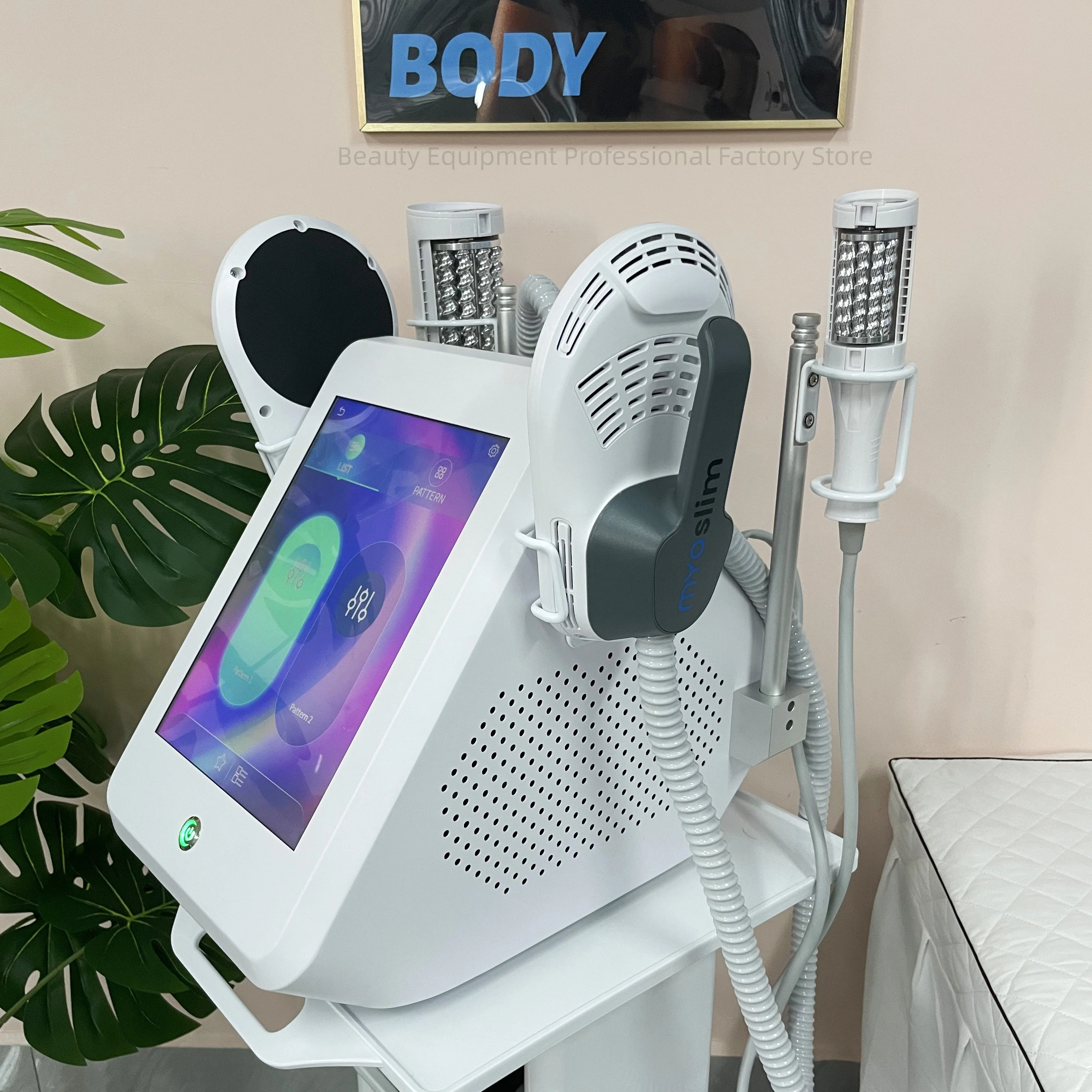 

Устройство для коррекции фигуры EMS MYOslim, 6500 Вт, электромагнитное устройство для коррекции фигуры 200 Гц с стимуляцией мышц и роликом для похудения