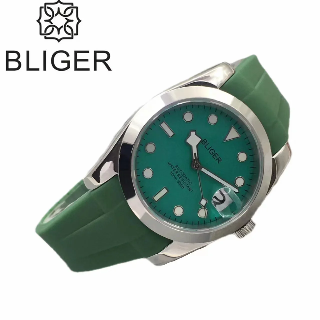 BLIGER 36mm 39mm NH35 PT5000 Miyota Mingzhu Automatic Men Watch Sapphire Glass Rubber Strap Luminous Blue Black Red White Dial