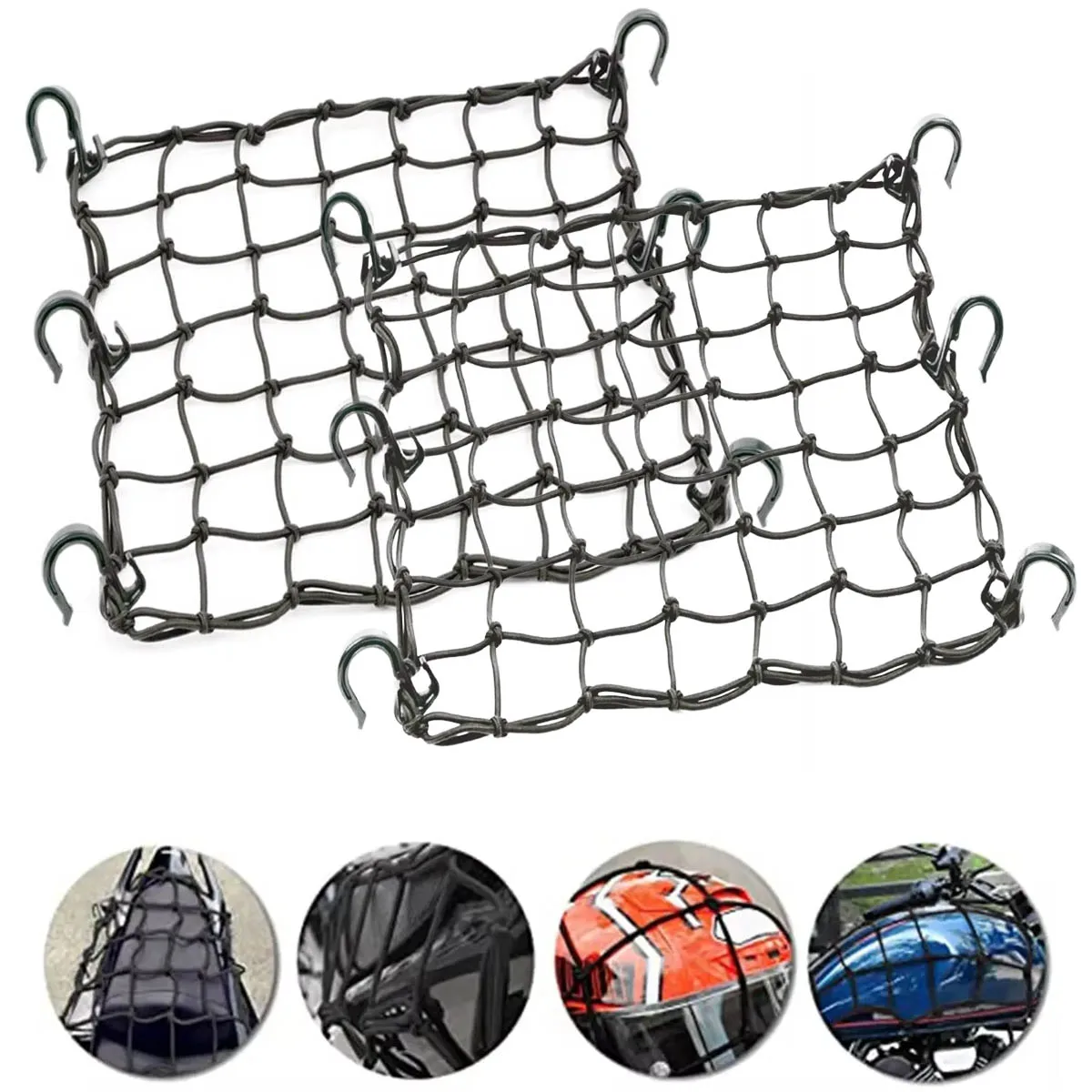 

Motorcycle Luggage Net Bike Hold down Fuel Tank Luggage Mesh Web Bungee Outdoor Ridding Cycling Luggage Mesh 42x42cm