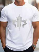 Men's t-shirts 90s vintage clothes Breathable Summer 100% cotton Maple Leaf Design Printing Short sleeve tee Solid color Aesth