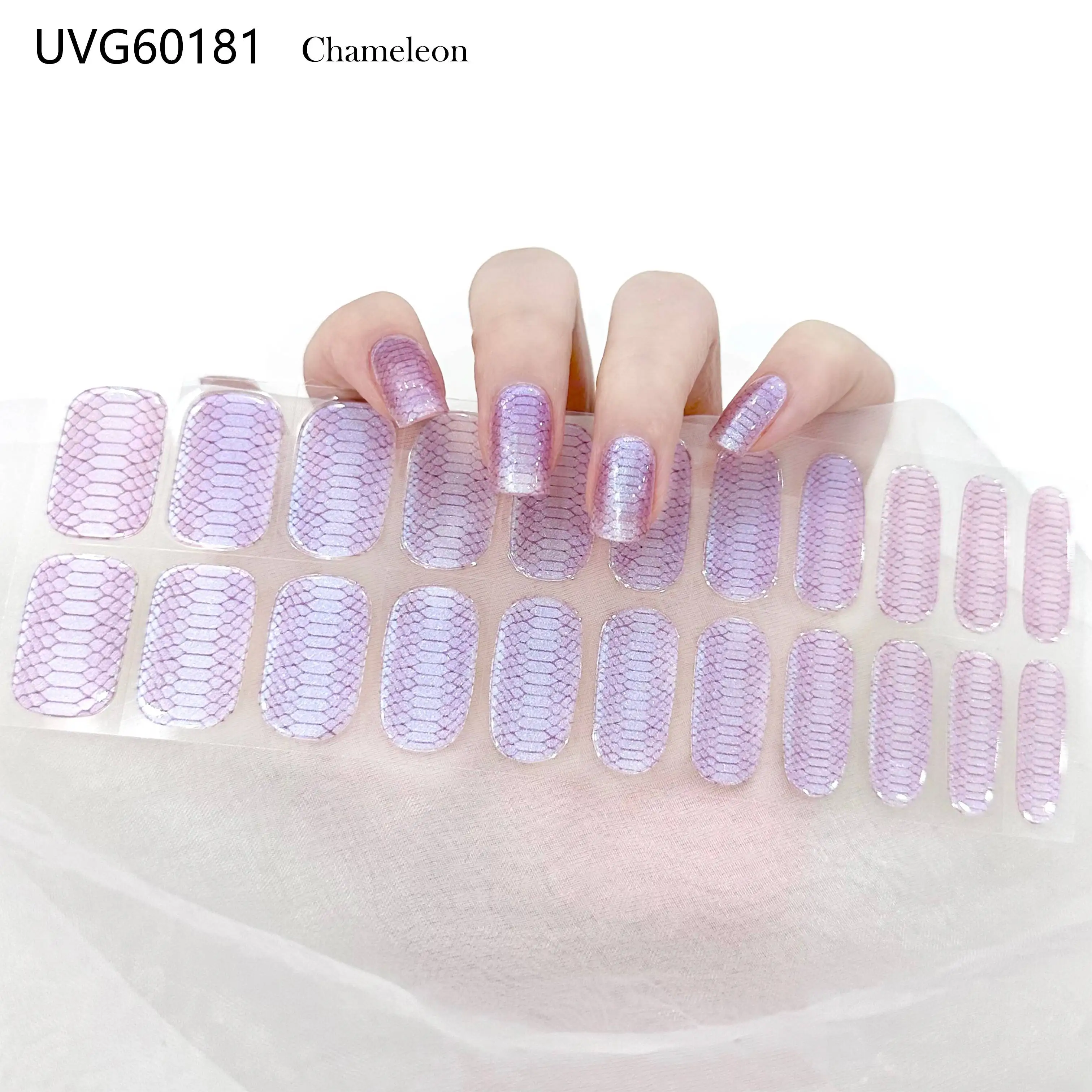 Autocollants pour ongles en gel semi-durcissant UV, longue durée, couverture complète, feuille scintillante, décorations pour nail art, Halloween, 22 bandes