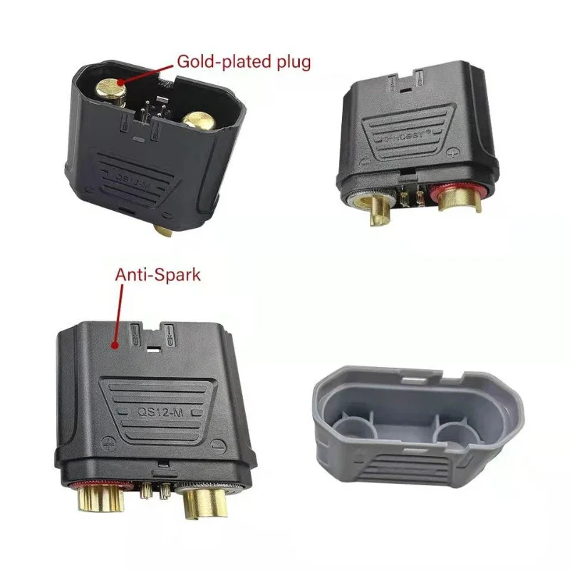 مكافحة شرارة QS12 250 بطارية ليثيوم موصل عالية الحالي الثقيلة الطاقة ذكر أنثى محول القابس f نموذج طائرة سيارة بدءا #6