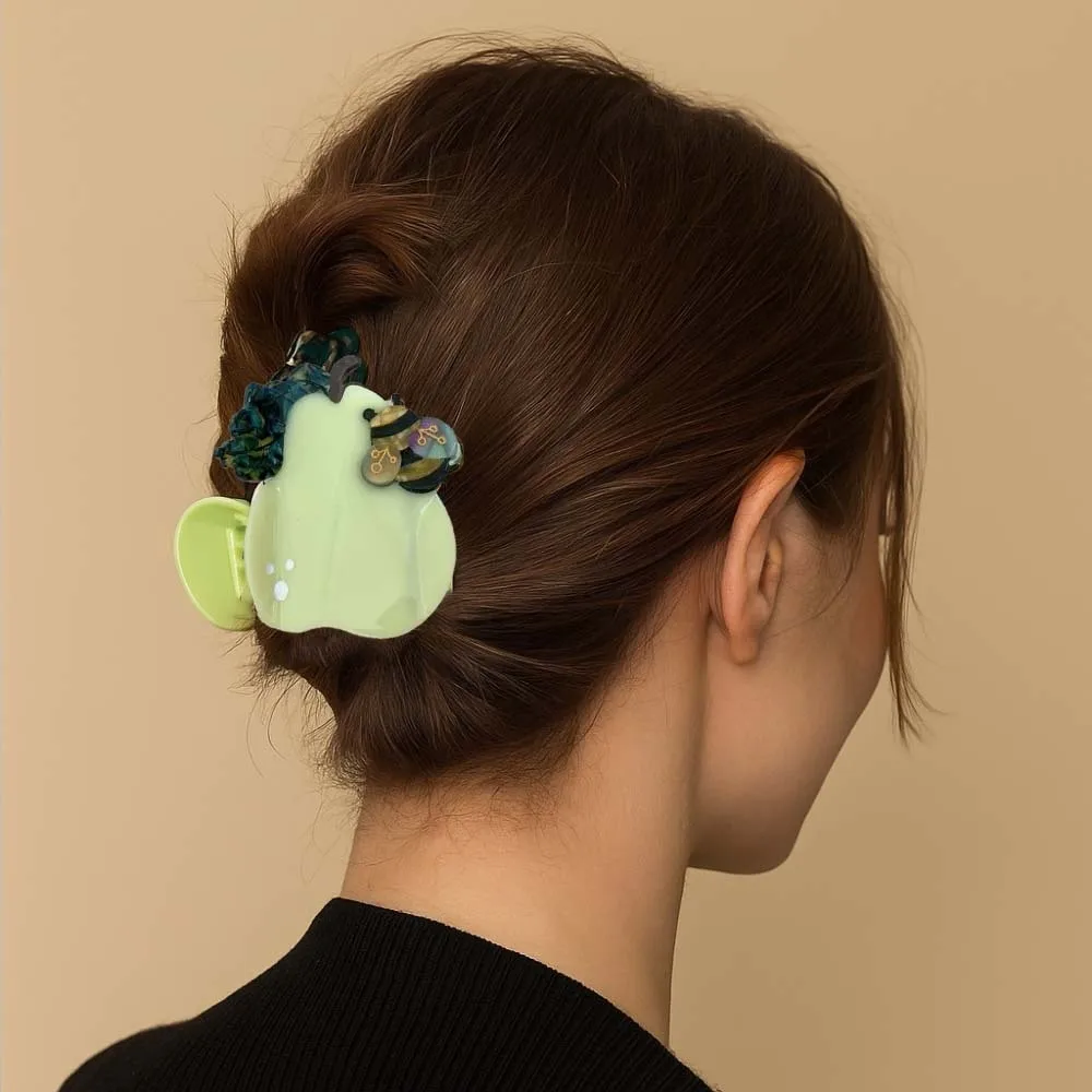 

Waterproof Bee Pear Shark Clip Sweet Acrylic Acetic Acid Hair Claw Headwear Korean Style Acetate Hairgrips Women
