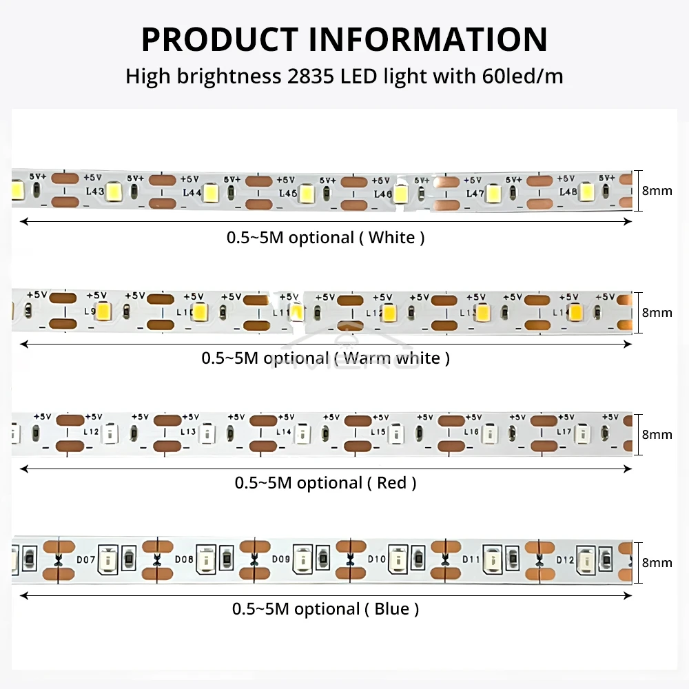 USB 5V Festival Party Bedroom BackLight Lamps LED Light Strips 2835 Decoration Lighting Infrared Remote Controller Ribbon Lamp