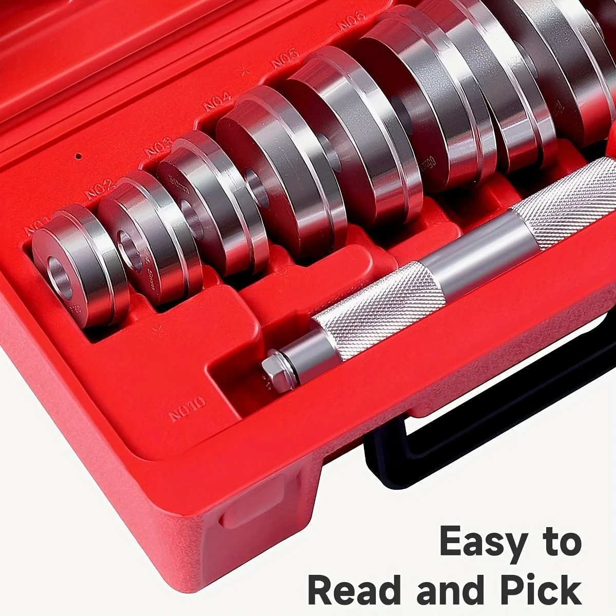 

10pcs Axle Bushing Bearing Race & Seal Install Driver Master Aluminum Tool, 1 Driver 9 Discs Bearing Press Kit