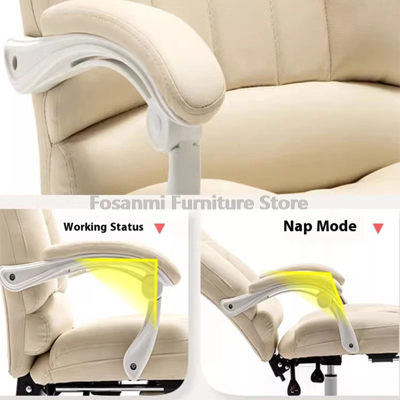 كرسي مكتب مريح مع مسند للقدمين، ارتفاع قابل للتعديل، كرسي كمبيوتر لدراسة الألعاب للمنزل، كراسي كمبيوتر دوارة ناعمة