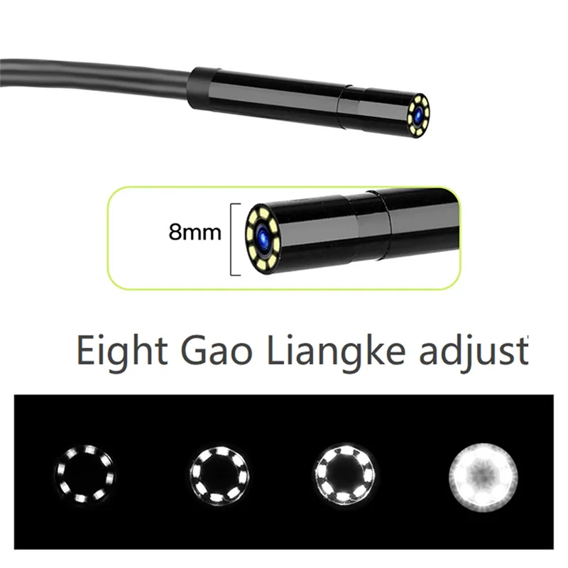 Y43A-HD Borescope พร้อมไฟ LED 8 มม.เลนส์ท่อกล้องตรวจสอบภาพกล้องวิดีโอ Endoscope Hard CABLE