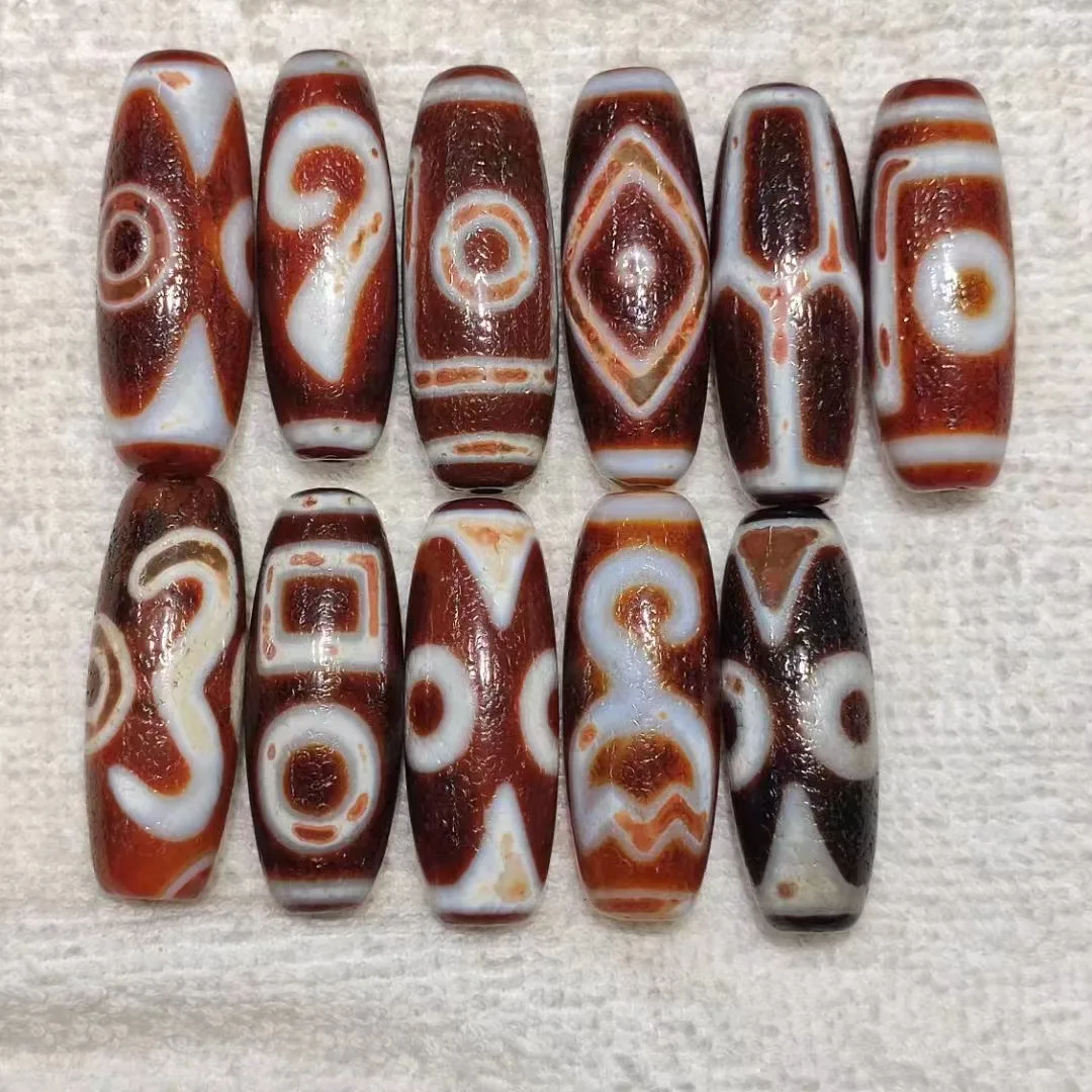 

1pcs/lot Natural Agate Dzi red handiwork beads weathering pattern a variety of patterns diy necklaces pendant Ethnic style