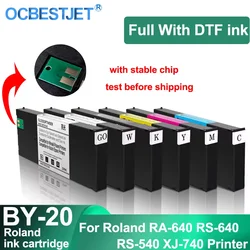 For Roland BY-20 BY20 By 20 DTF Compatible Ink Cartridge With One Time Chip For Roland RA-640 RS-640 RS-540 XJ-740 5Colors 220ML