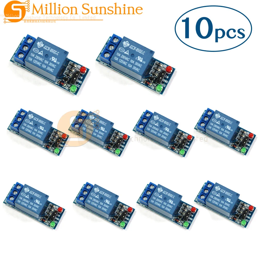 10PCS 5V One Channel Relay Module Relay Switch with OPTO Isolation High Low Level Trigger Compatible with Arduino Raspberry pi