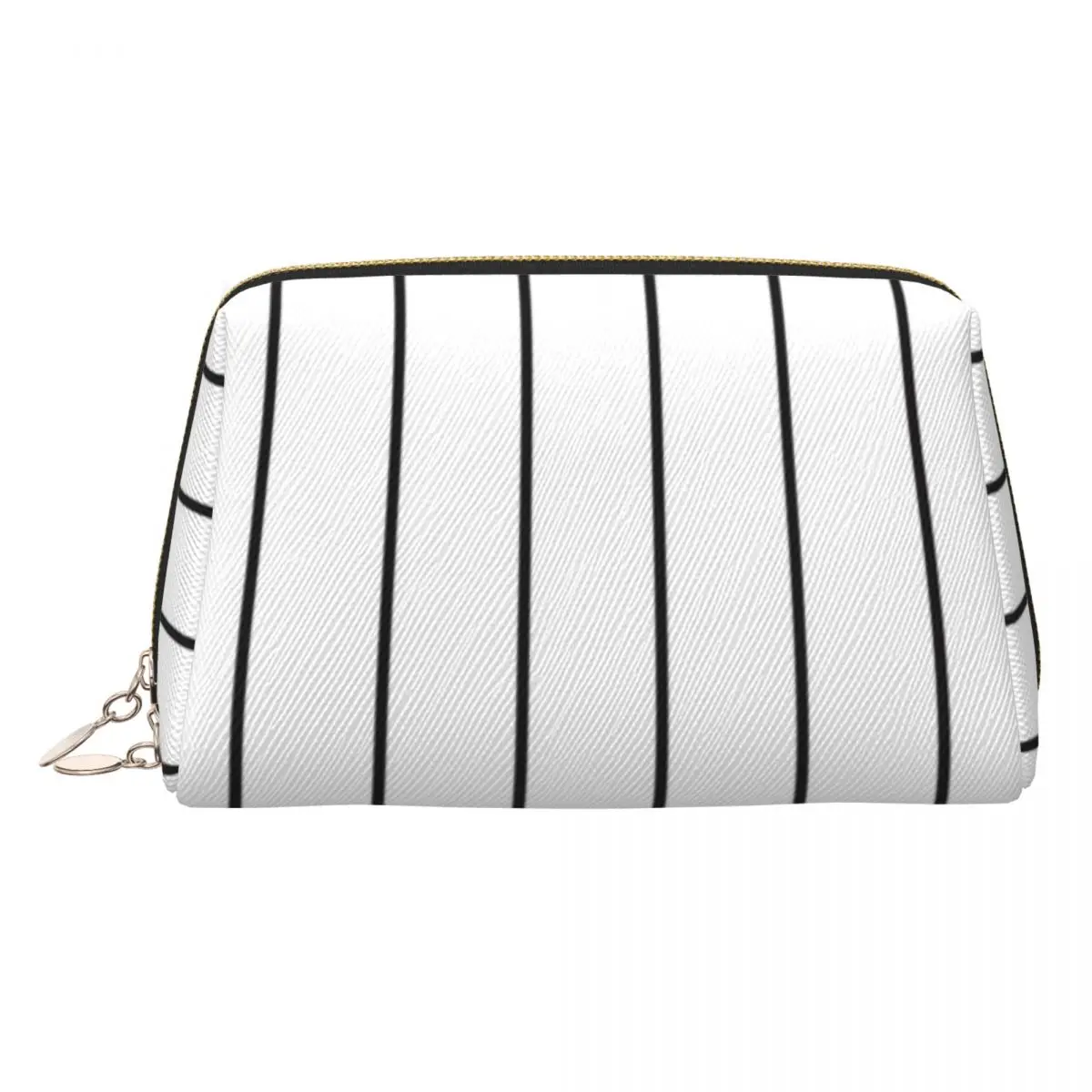 Vertical Black Stripes Pattern Women Cosmetic Bags Travel Makeup Organizer Pouch Toiletry Storage Dopp Kit Case