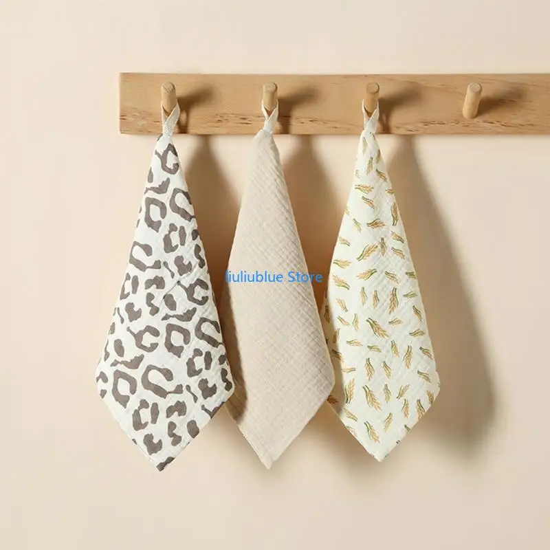 

Baby Towel Bib Toddler Burp Cloth Multi-Use Wash Cloth Face Towel High Absorbent Feeding Towel Sweat Wipe Cloths 3PCS 62CF