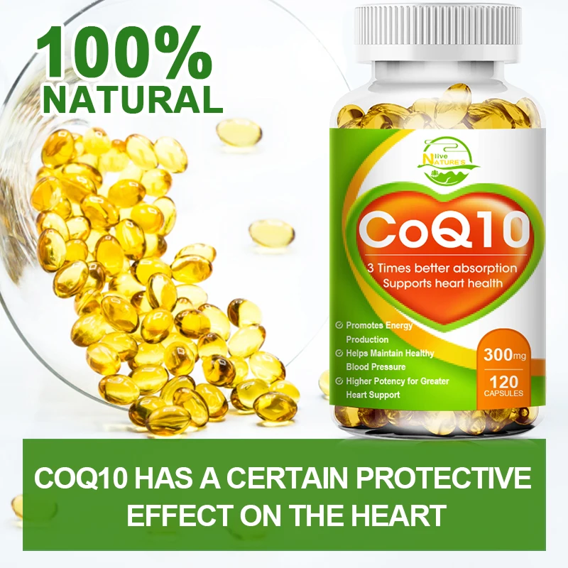 NATURE'S LIVE CoQ10 Coenzym Q-10 Coenzym Herzgesundheit Energieunterstützung Antioxidative Softgels