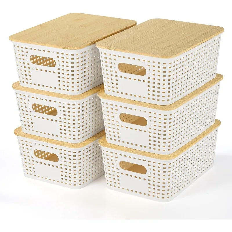 

Plastic Storage Containers Stackable Storage Bins: For Organizing Shelves Drawers Desktop