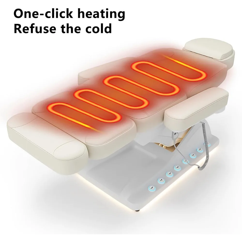 Esthetician Bed Electric Massage Table, Adjustable Facial Massage Tattoo Chair for Client, 3 Motor Customized Angle Spa Beds