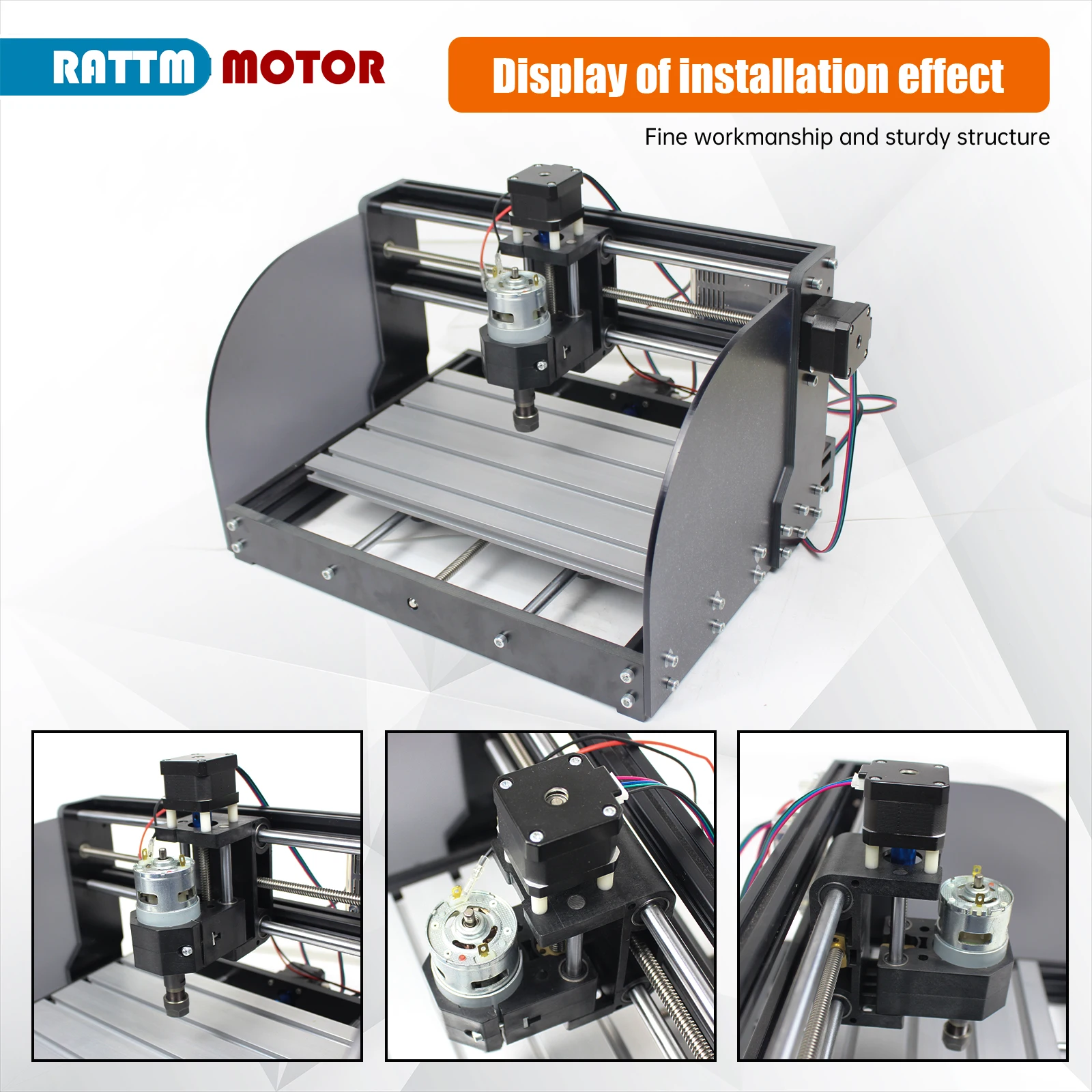 1 Set of CNC 1610 Or 3018 Pro Z Axis Laser Engraving Machine Accessories Part With 775 Motor Mount Clamp Bracket Holder