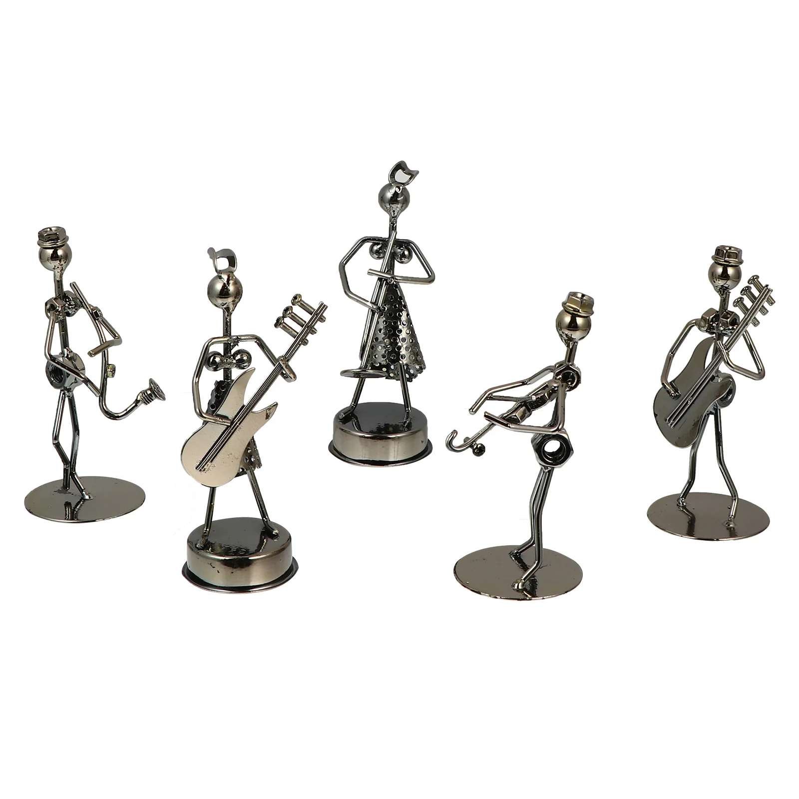 

5Pcs Exquisite Iron Art Figure Ornaments Stylish Tabletop Decoration Long Lasting Home Accent Desktop Band Decor