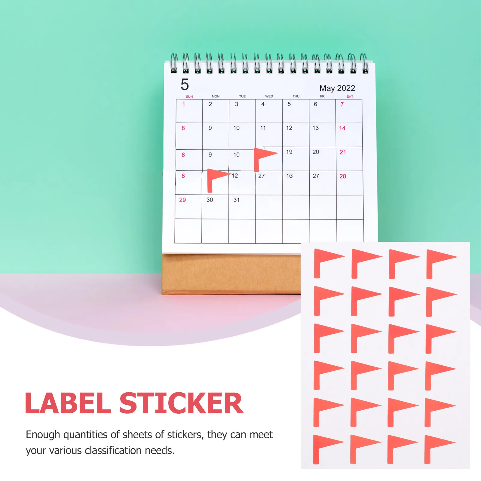 12Sheets Marking Label Stickers Self-Adhesive Classification Stickers Home Office Map Flag Decal Reusable Labeling Notes