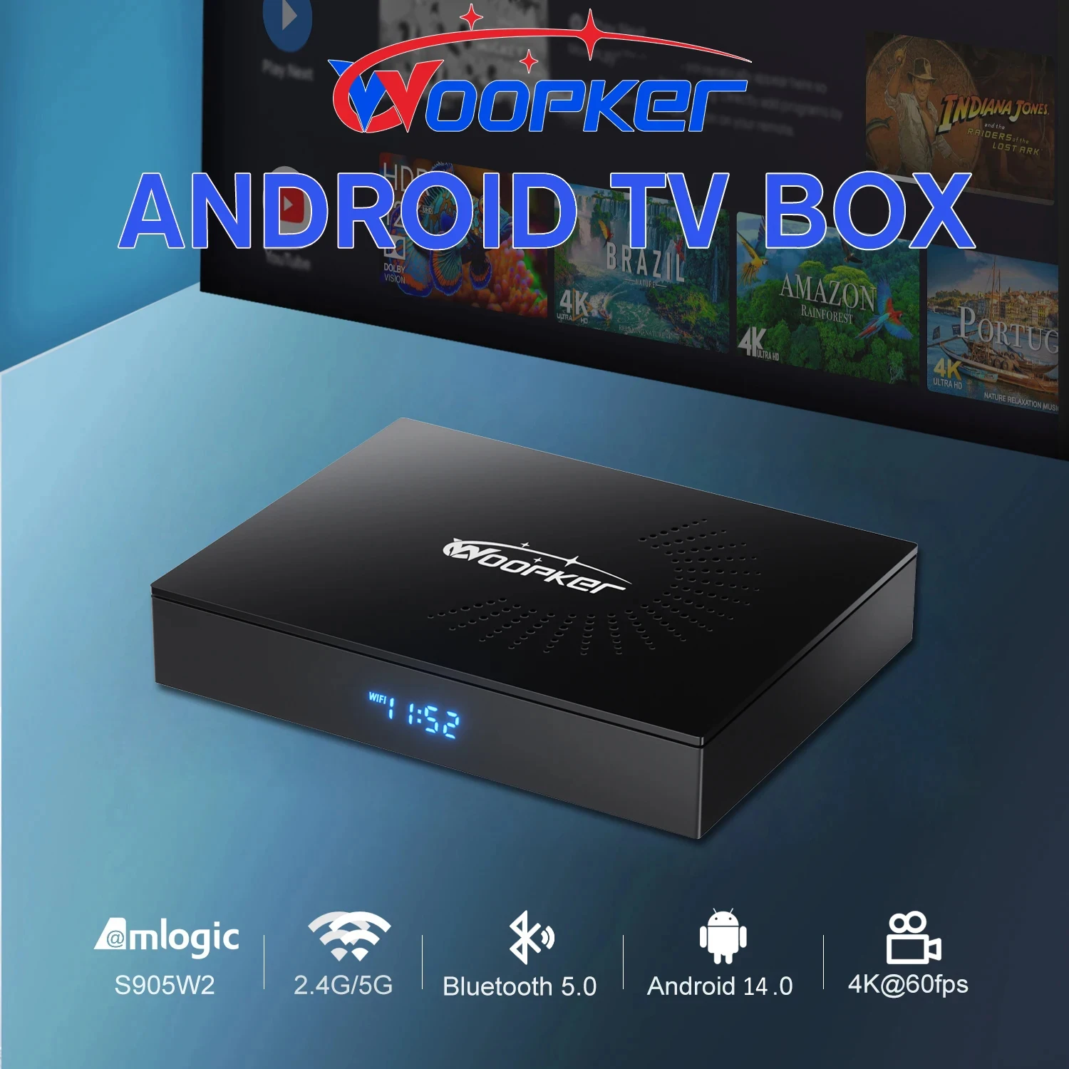 Woopker KW2 ATV TV Box Android 11 Amlogic S905W2 4GB 32GB 64GB Dual Wifi Bluetooth 5.0 AV1 Media Player TVBOX 4K Set top box