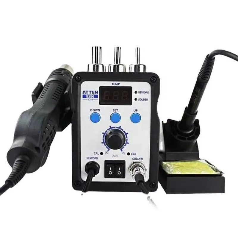 

ATTEN AT8586 2 in 1 750W Lead Free Constant Temperature Adjustable Temperature Hot Air G un Soldering Station SMD Rework Station