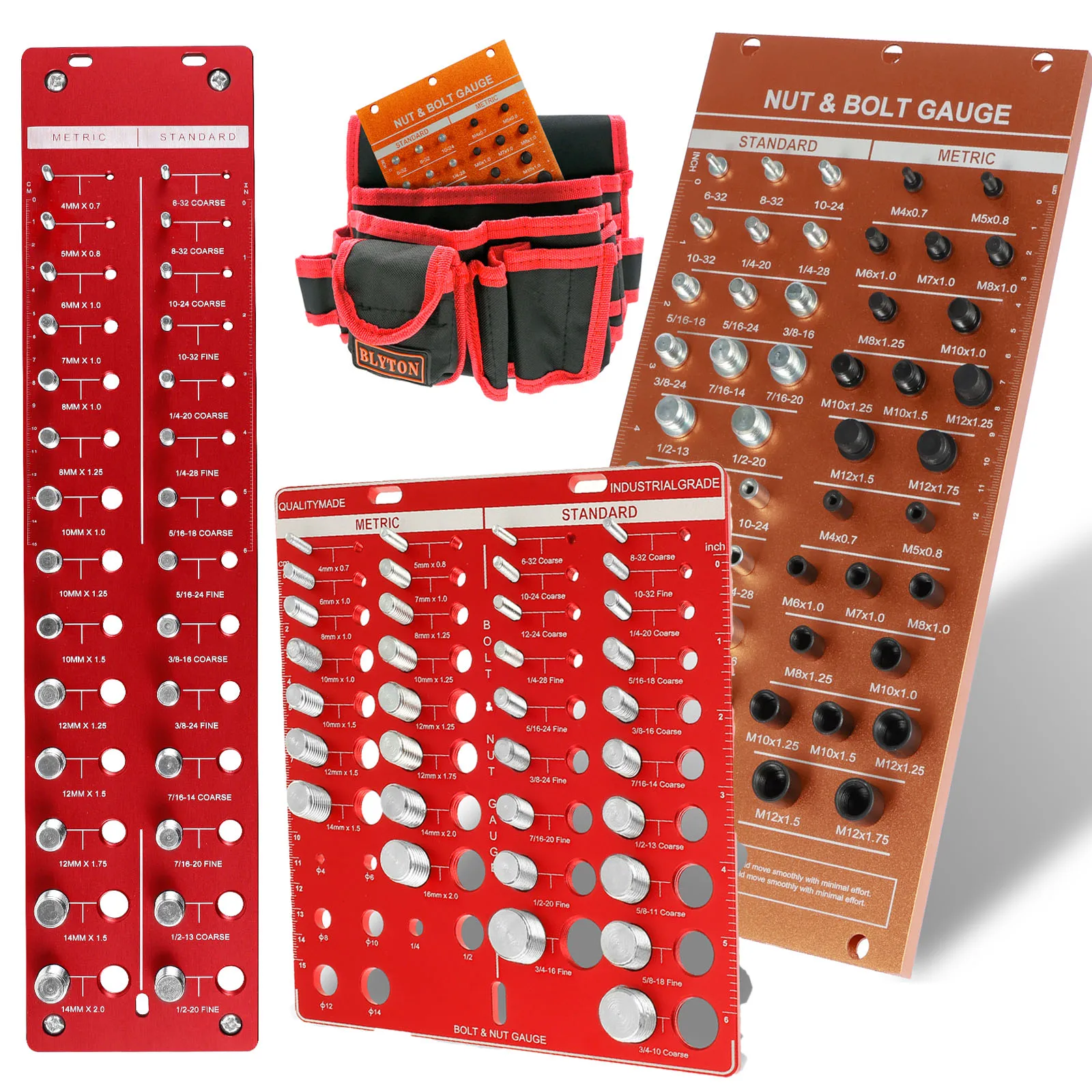 Алюминиевый набор инструментов для проверки резьбы для металлообработки В комплект входит измерительное устройство и болты с ...