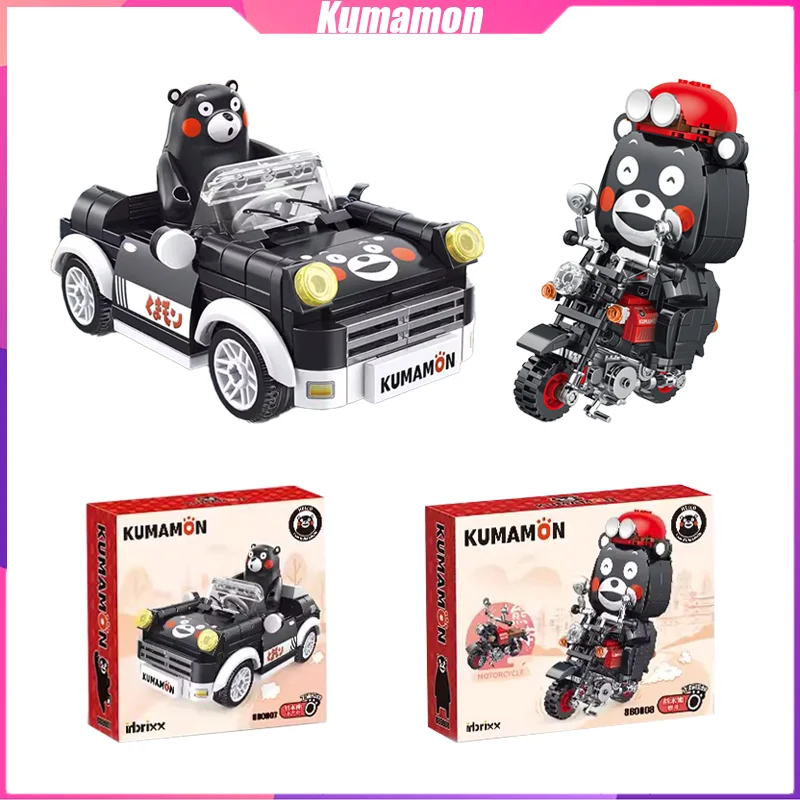 Kumamon Building Blocks Car Motorcycle Desktop Decoration Puzzle Assembling Model Toys Birthday Gifts for Boys and Girls