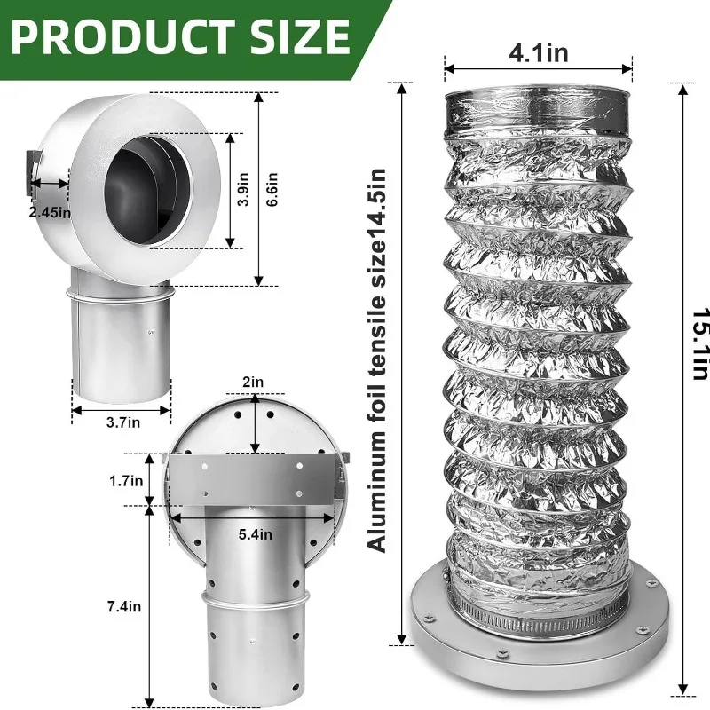 New 90 Degree Magnetic Dryer Vent Connector Quick‑Attach Magnetic Exhaust Duct Adapter for Clothes Dryer