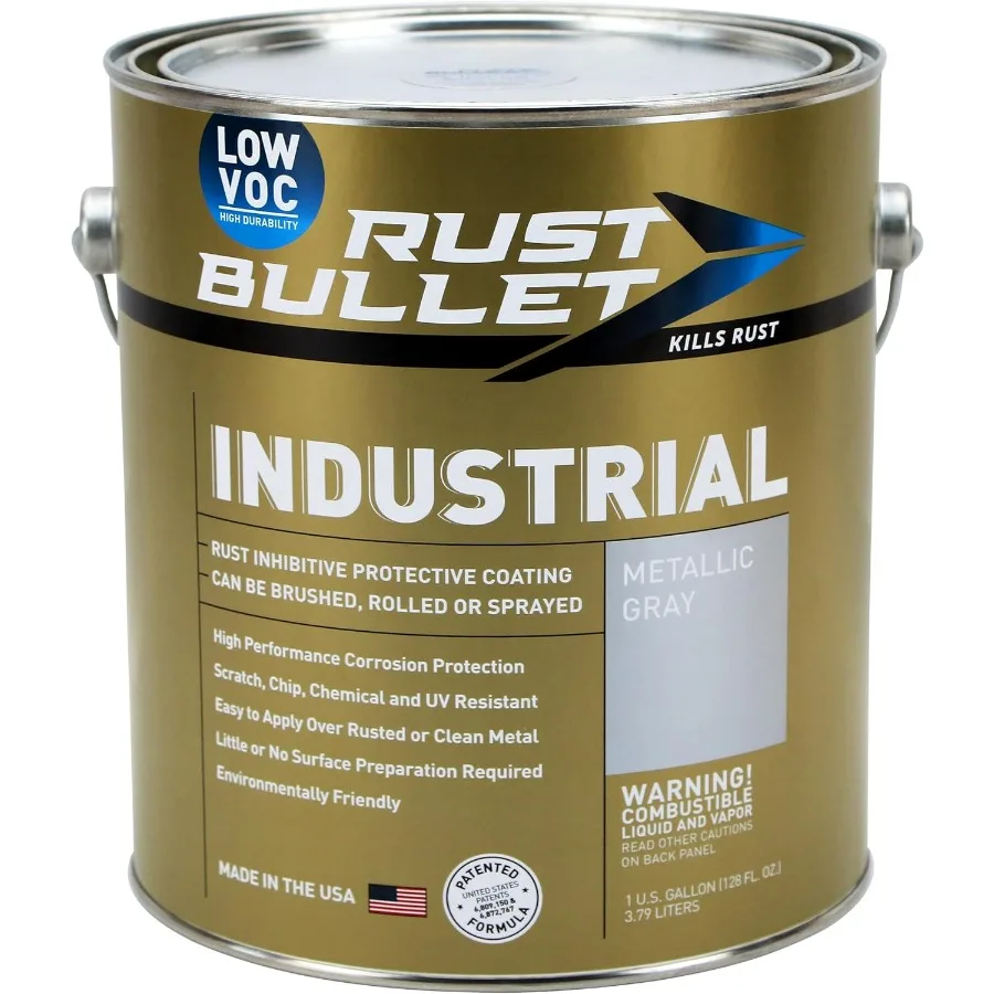 

Industrial Metallic Gray 1 Gallon Low VOC Rust Preventative Coating with UV Resistance and Durable Finish Ideal for Industrial