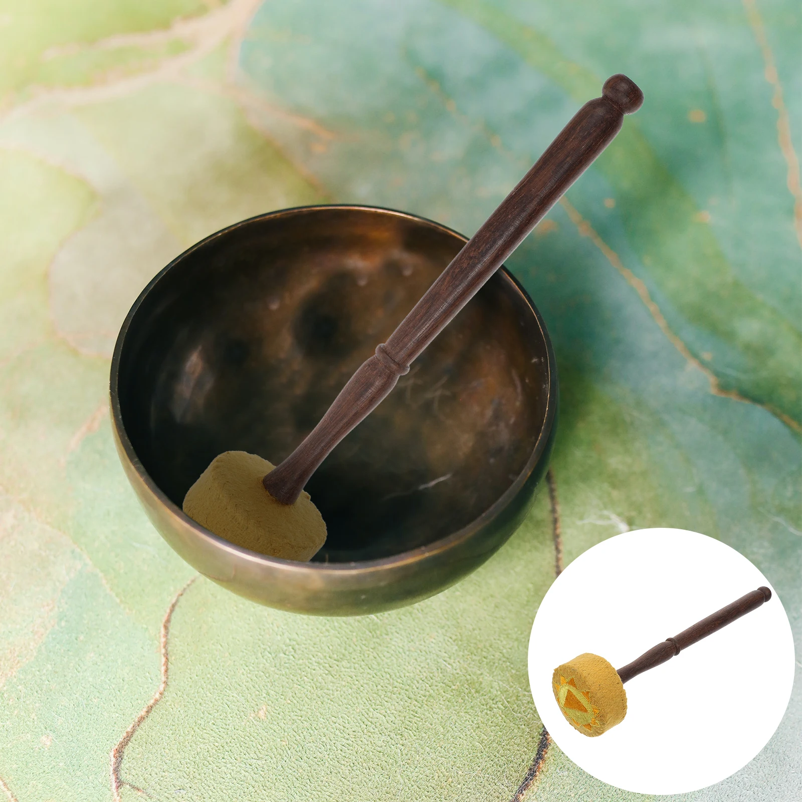 

Singing Bowl Mallet Striker Shaped Yellow Wood Handle Universal Fit Meditation Yoga Class Relaxation Tool