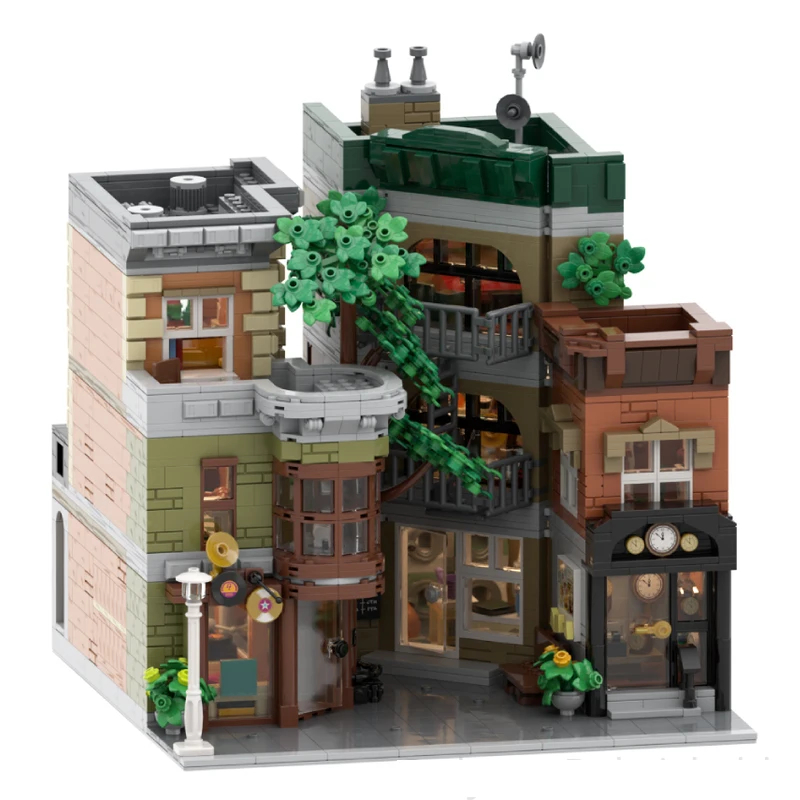 NIEUWE 3206PCS Stad Hot Selling Street View MOC Modulaire Gemeenschap Binnenplaats model DIY creatieve ideeën ChildToy kerstcadeau Blokken