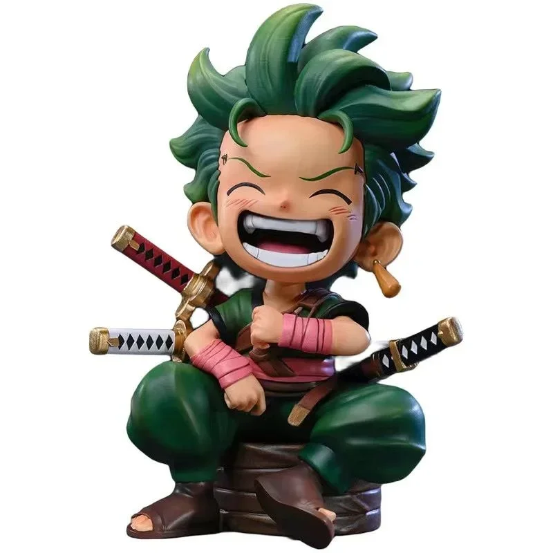 One Piece Q Ver Figure Monkey D Luffy Roronoa Zoro Sanji Action Figurine Kawaii Sitting Posture Anime Model Collection Statue