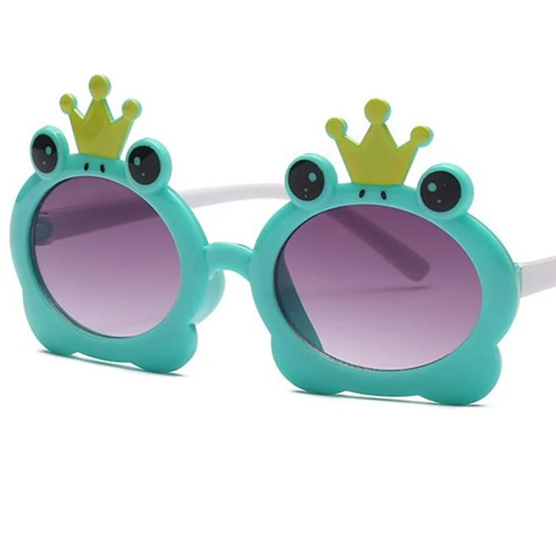 

NEW Children Sunglasses Cartoon Oval Lens Eyewear Cut Frog Sun Glasses Kids Anti-UV Spectacles Color Frame Eyeglasses