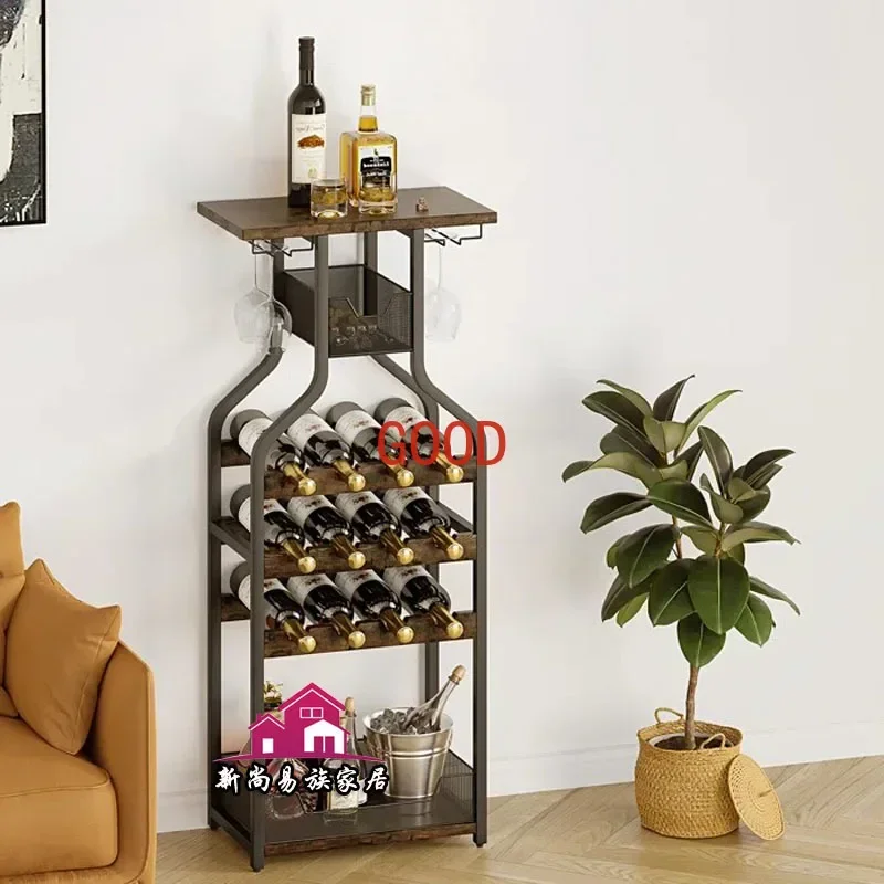 북유럽 철 와인 랙 거실 디스플레이 스탠드 와인 캐비닛 바닥 스탠딩