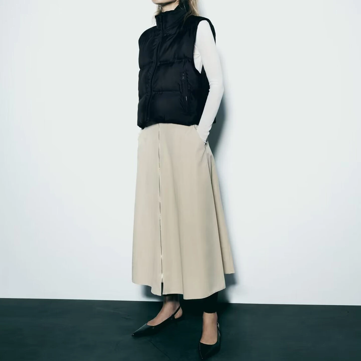 Lässige, faionable Damen-Baumwollweste, Herbst 2022, neuer Sle Pendler, Reißverschluss, Farbe, hoher Kragen, Pred-Kleber