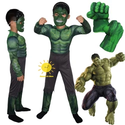 BEAST KINGDOM Hulk Costumes for Halloween Carnival Party Bruce Banner Cosplay for Men Clothing Green Muscle Suit Gloves Supplies