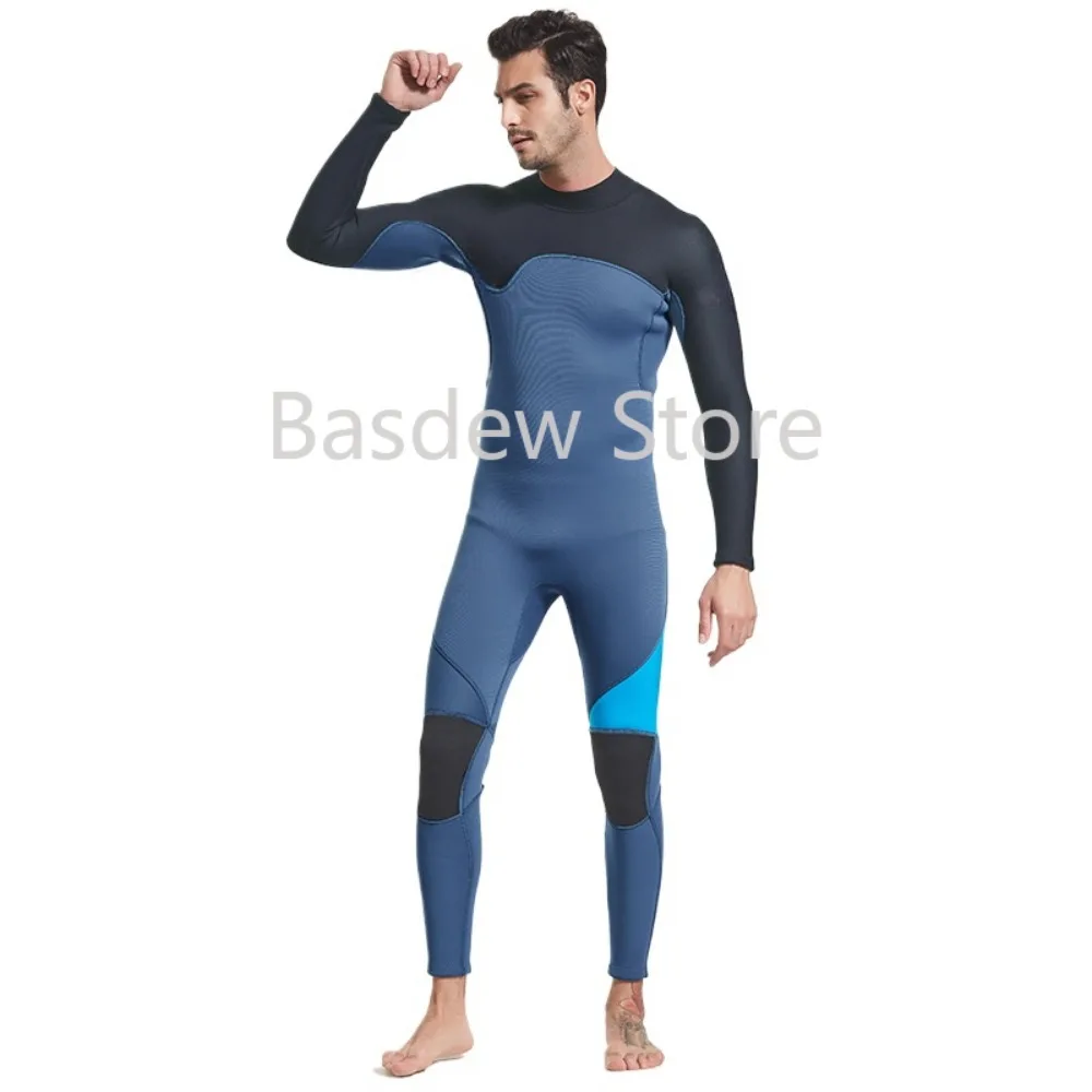 Swimsuit Men's 3mm Diving Suit Thickened Warm Winter Outdoors Sun Protection Snorkeling One-Piece Long Sleeves